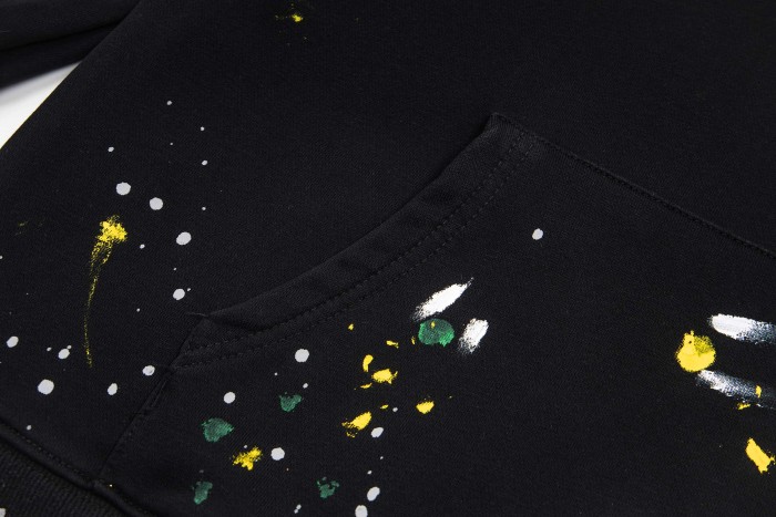 GaIIery Dept. Distressed White Letter Paint Splatter Brush Stroke Oversized Hoodie 29510347