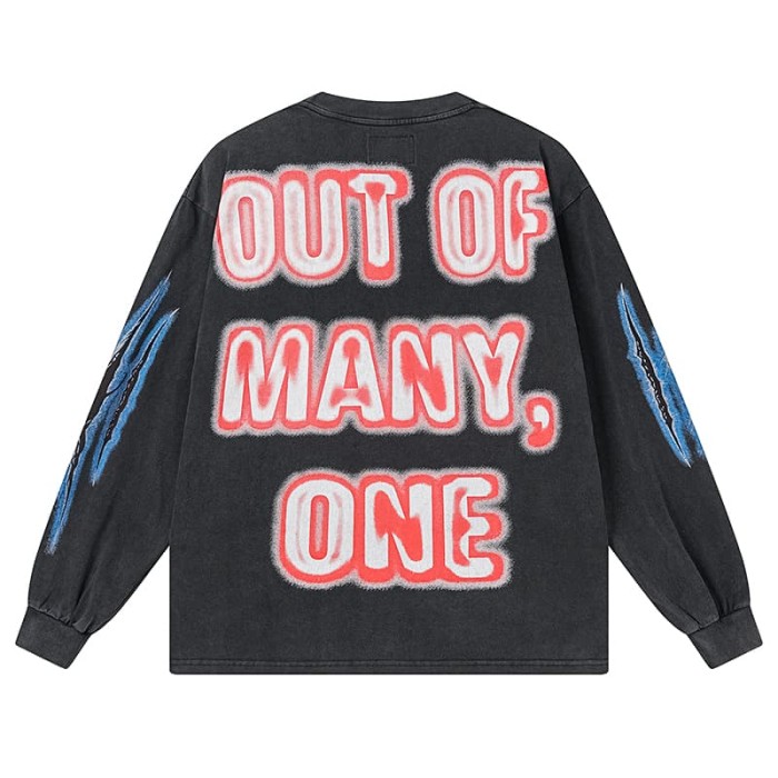 Godspeed Wolf In Sheep Clothing Double Sleeve Claw Scratch Print Long Sleeve T-Shirt 2 colors 29509429
