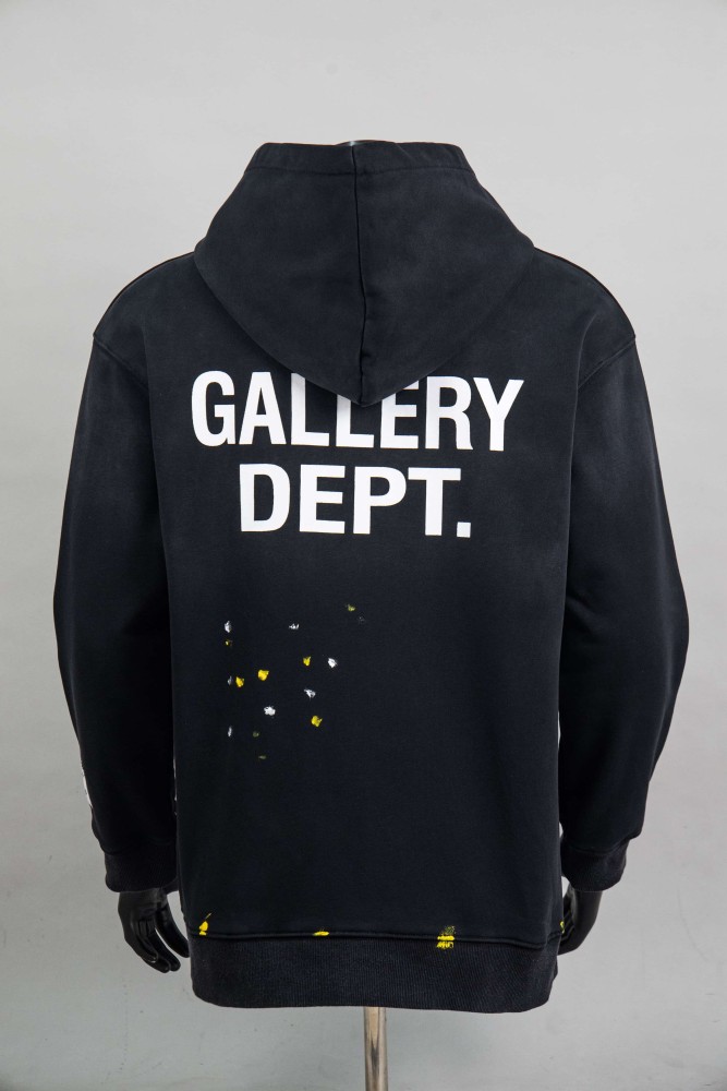 GaIIery Dept. Distressed White Letter Paint Splatter Brush Stroke Oversized Hoodie 29510347