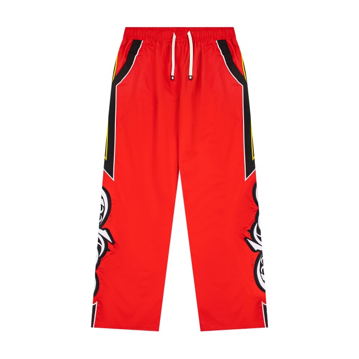 Godspeed White Piping Racing Script Applique Embroidery Wide Leg Track Pants 4 colors 29509287