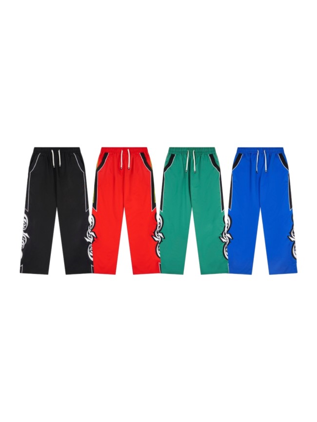 Godspeed White Piping Racing Script Applique Embroidery Wide Leg Track Pants 4 colors 29509287