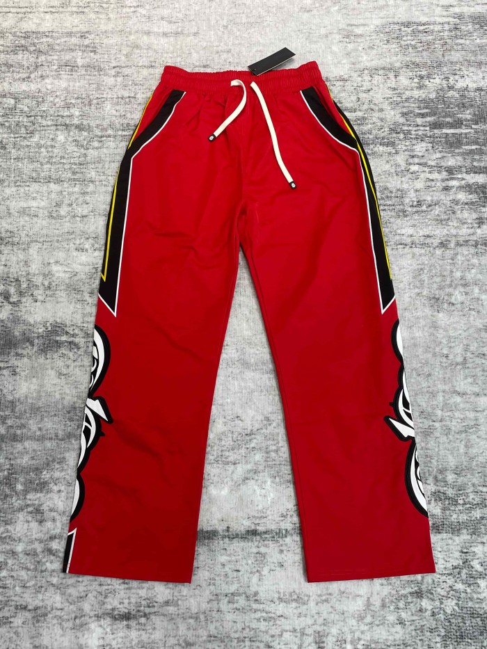 Godspeed White Piping Racing Script Applique Embroidery Wide Leg Track Pants 4 colors 29509287