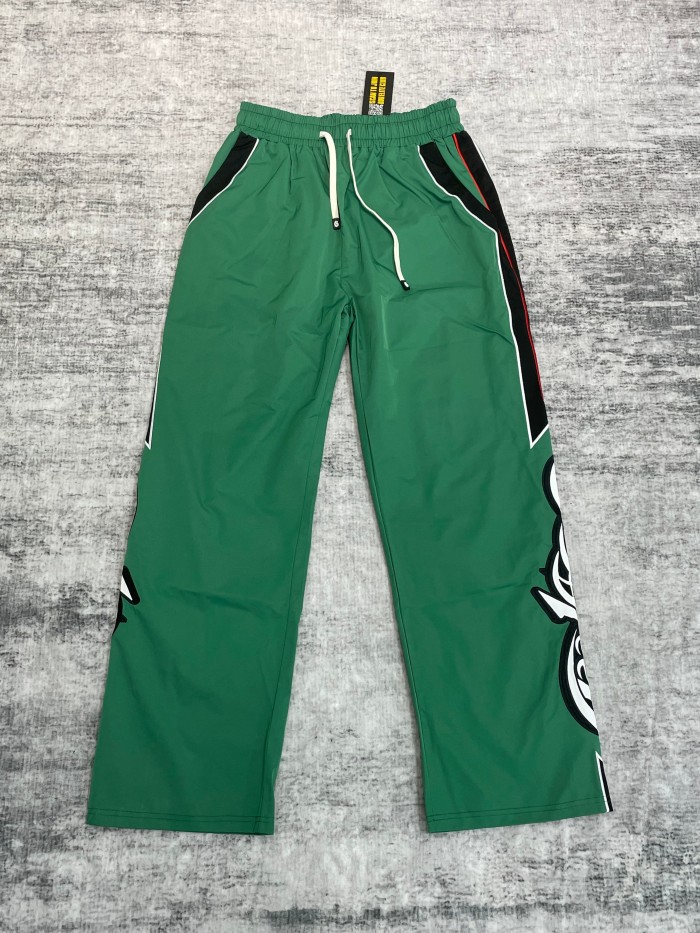 Godspeed White Piping Racing Script Applique Embroidery Wide Leg Track Pants 4 colors 29509287