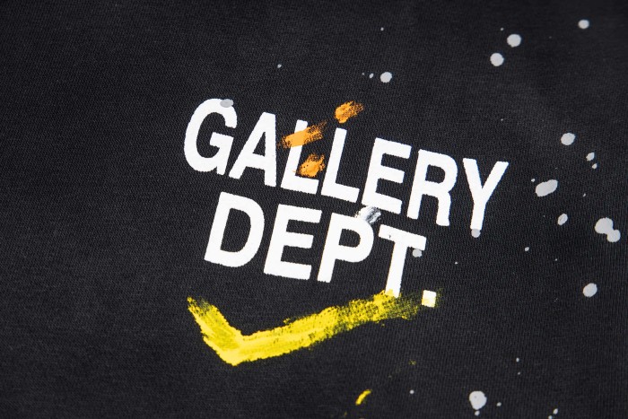 GaIIery Dept. Distressed White Letter Paint Splatter Brush Stroke Oversized Hoodie 29510347