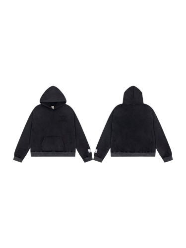 GaIIery Dept. Washed Distressed Tonal Embossed Letter Embroidery Oversized Hoodie 29510367
