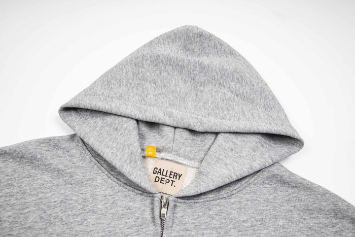 GaIIery Dept. Chest Small Letter Curved Side Panel Color Block Zip Up Hoodie 2 colors 29510351
