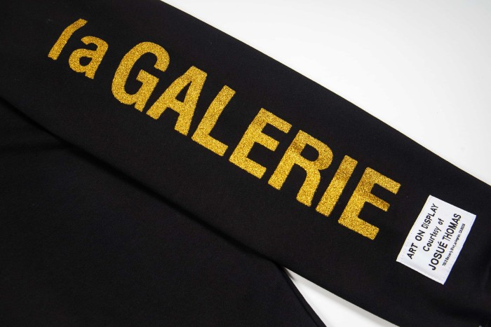 GaIIery Dept. Black Gold Glitter Letter Paint Splatter Oversized Hoodie 29510322