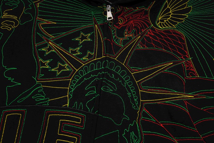 Who Decides War Rasta Color Outline Embroidery Liberty Leader Portrait Full Zip Hoodie 29510285