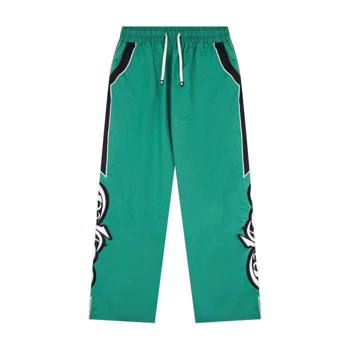 Godspeed White Piping Racing Script Applique Embroidery Wide Leg Track Pants 4 colors 29509287