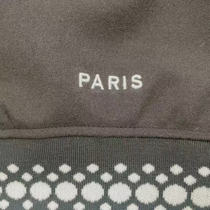 Amiri 1:1 quality version Wool Leather Sleeve Polka Dot Trim Vinyl Record Embroidery Varsity Jacket 29510200