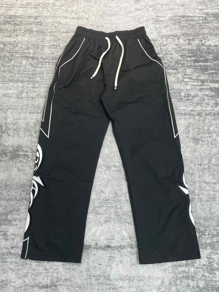 Godspeed White Piping Racing Script Applique Embroidery Wide Leg Track Pants 4 colors 29509287