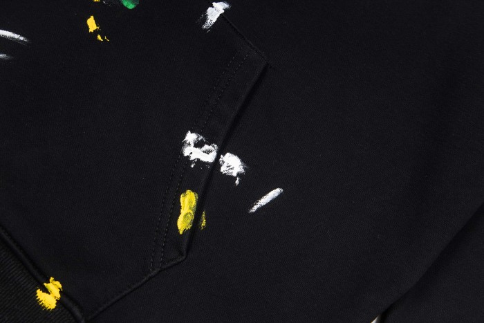GaIIery Dept. Distressed White Letter Paint Splatter Brush Stroke Oversized Hoodie 29510347