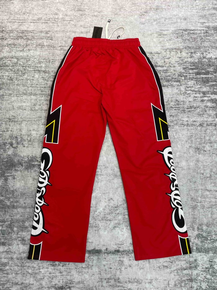 Godspeed White Piping Racing Script Applique Embroidery Wide Leg Track Pants 4 colors 29509287