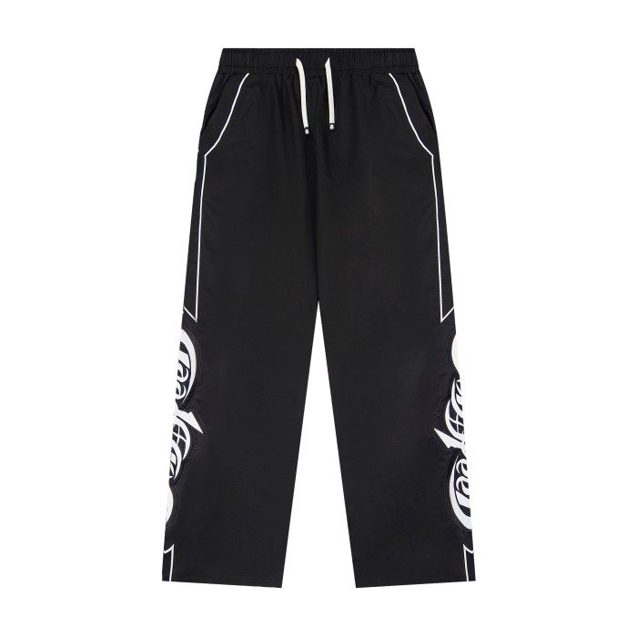 Godspeed White Piping Racing Script Applique Embroidery Wide Leg Track Pants 4 colors 29509287