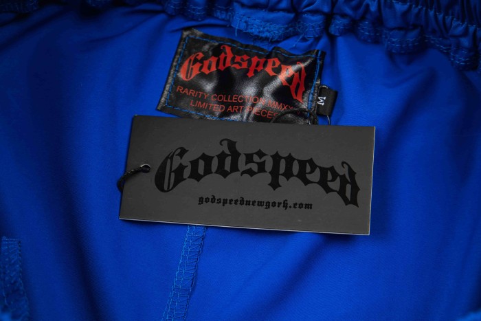 Godspeed White Piping Racing Script Applique Embroidery Wide Leg Track Pants 4 colors 29509287