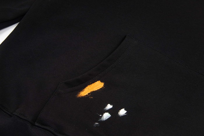 GaIIery Dept. Black Gold Glitter Letter Paint Splatter Oversized Hoodie 29510322