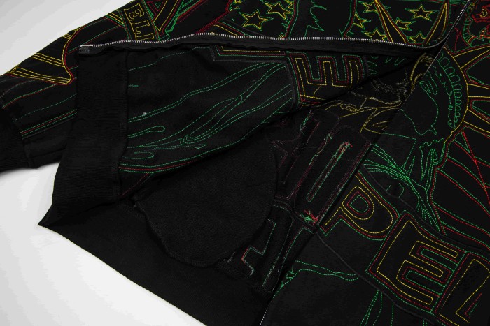 Who Decides War Rasta Color Outline Embroidery Liberty Leader Portrait Full Zip Hoodie 29510285