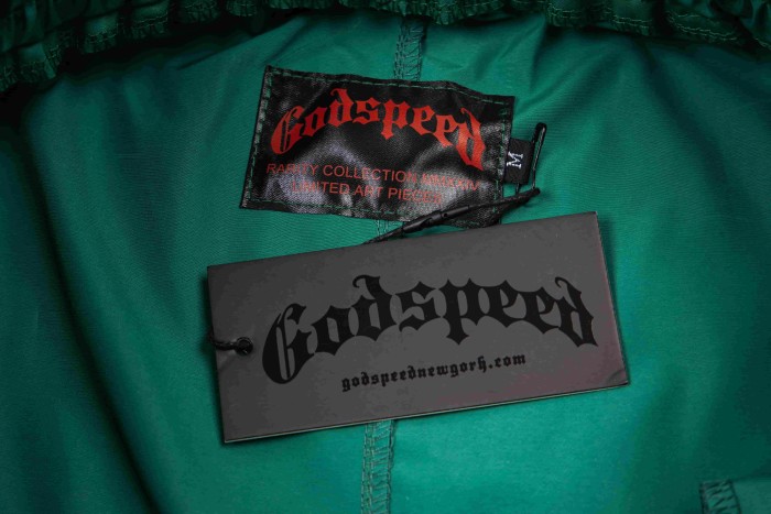 Godspeed White Piping Racing Script Applique Embroidery Wide Leg Track Pants 4 colors 29509287