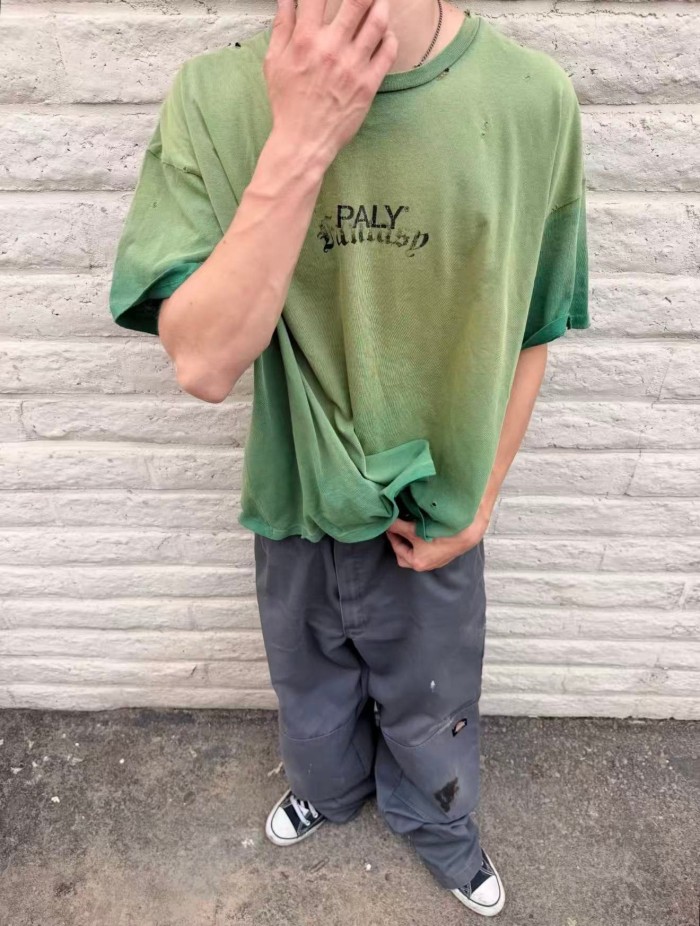 Paly Hollywood [Big & Tall for weights up to 220 lbs]1:1 quality version PH Logo Washed Gradient Green Tee 29510849