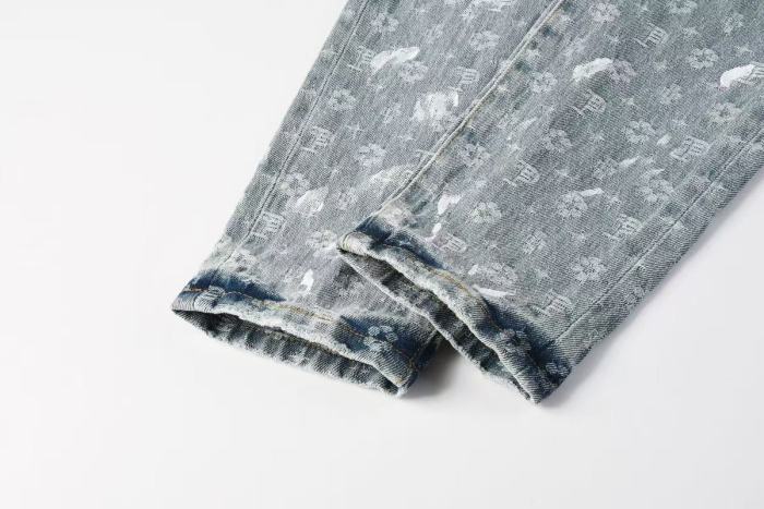 Purple Brand 1:1 quality version Acid Wash All Over Monogram Jacquard Distressed Slim Fit Jeans 29510809