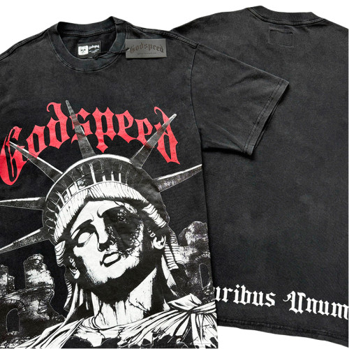 [50% Off]Godspeed Wounded Liberty Sculpture Printed Washed Version Tee 2 colors 28286717