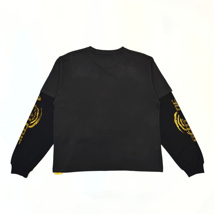 GaIIery Dept. [Big & Tall for weights up to 220 lbs]1:1 quality version Face Mask Fake Two Piece Black Long Sleeve Tee 29510846