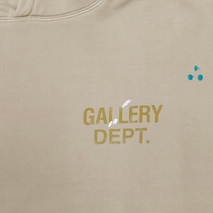 GaIIery Dept. [Big & Tall for weights up to 260 lbs]1:1 quality version Green Letter Hand Drawn Graffiti Cement Grey Hoodie 29510842