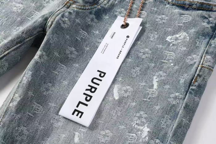 Purple Brand 1:1 quality version Acid Wash All Over Monogram Jacquard Distressed Slim Fit Jeans 29510809