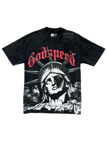 [50% Off]Godspeed Wounded Liberty Sculpture Printed Washed Version Tee 2 colors 28286717