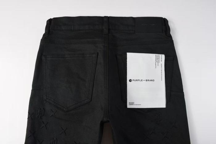Purple Brand 1:1 quality version Coated All Over Tonal Embossed X Letter Monogram Slim Fit Jeans 29510814