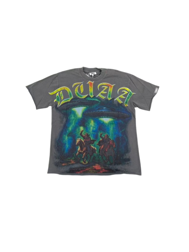 Duaa UFO Cowboy Rhinestone Print Washed Tee 28930931