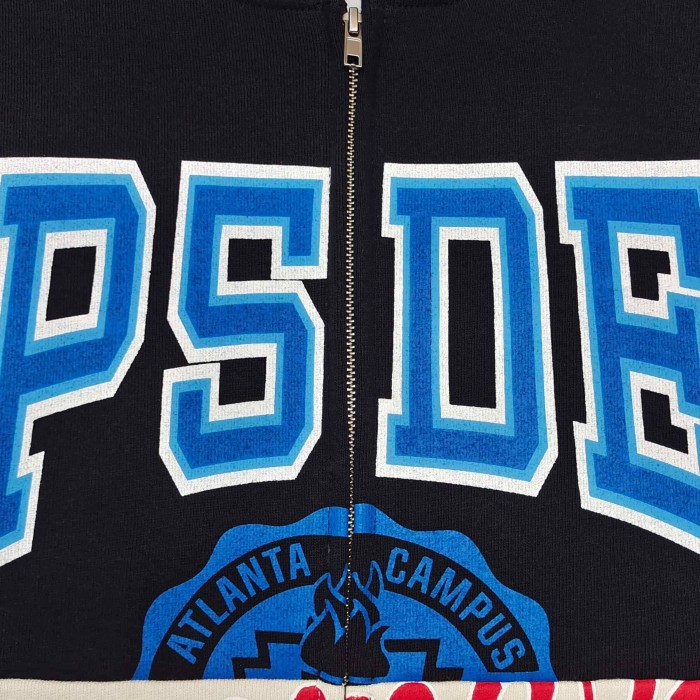 Sp5der [Big & Tall for weights up to 220 lbs]1:1 quality version Letter Badge Split Color Block Zip Up Hoodie 29510772