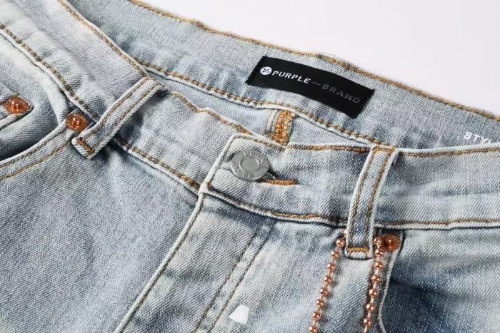 Purple Brand 1:1 quality version Acid Wash White Paint Splatter Graffiti Letter Slim Fit Jeans 29510795