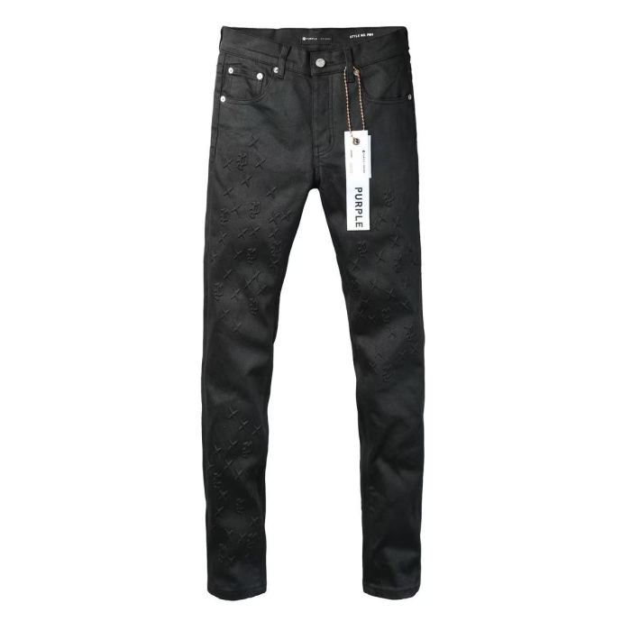Purple Brand 1:1 quality version Coated All Over Tonal Embossed X Letter Monogram Slim Fit Jeans 29510814