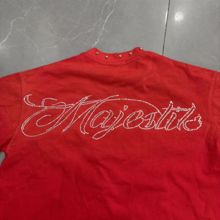 Majestik Flame Marquee Letter Collage Racing Print Collar Cuff Studs Tee 29520289