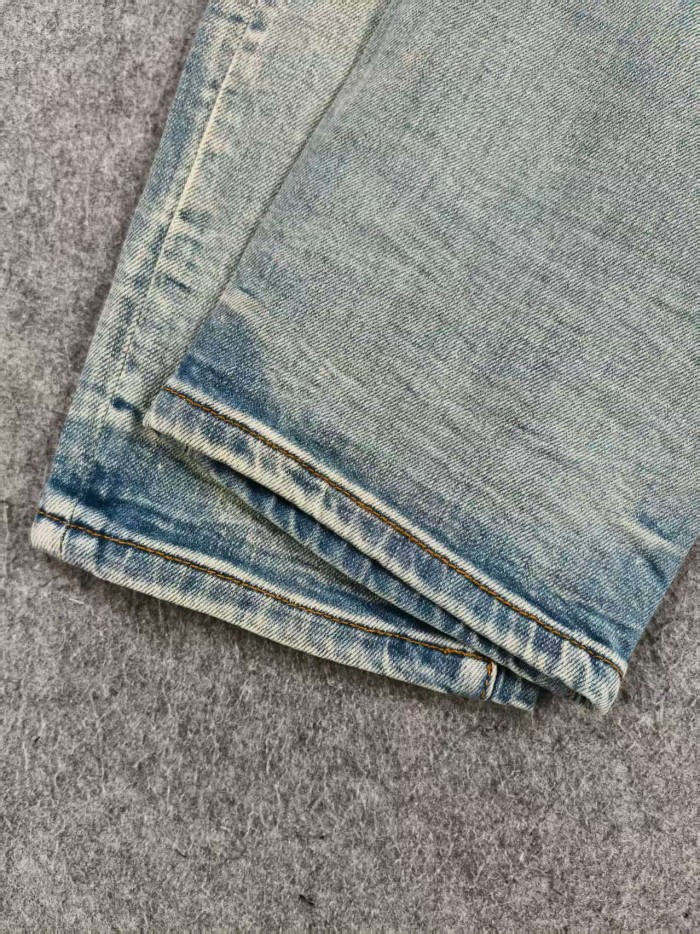 Purple Brand 1:1 quality version Wash White Fleece Underlay Big Rip Slim Skinny Jeans 29501008