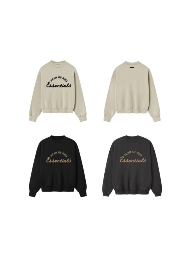 Fear Of God (Essentials) Arched Letter Cursive Script Oversized Crewneck Sweatshirt 3 colors 29520380