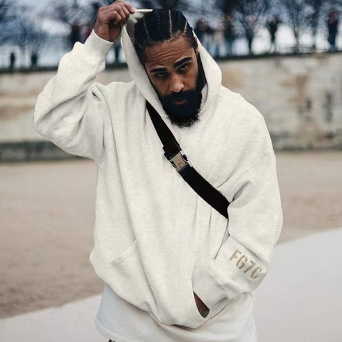 Fear Of God (Essentials)FG7C Plain Sleeve FG Metal Snap Oversized Hoodie 2 colors 29520441