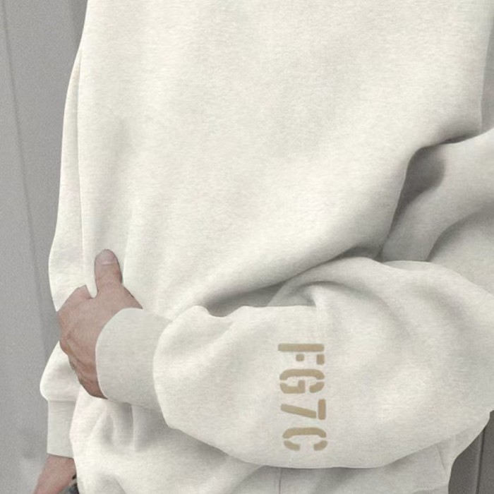 Fear Of God (Essentials)FG7C Plain Sleeve FG Metal Snap Oversized Hoodie 2 colors 29520441
