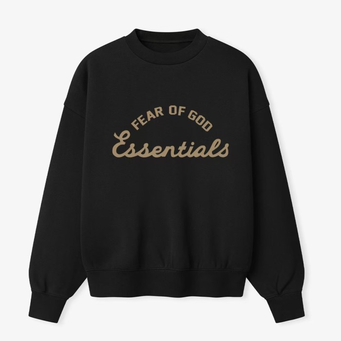 Fear Of God (Essentials) Arched Letter Cursive Script Oversized Crewneck Sweatshirt 3 colors 29520380