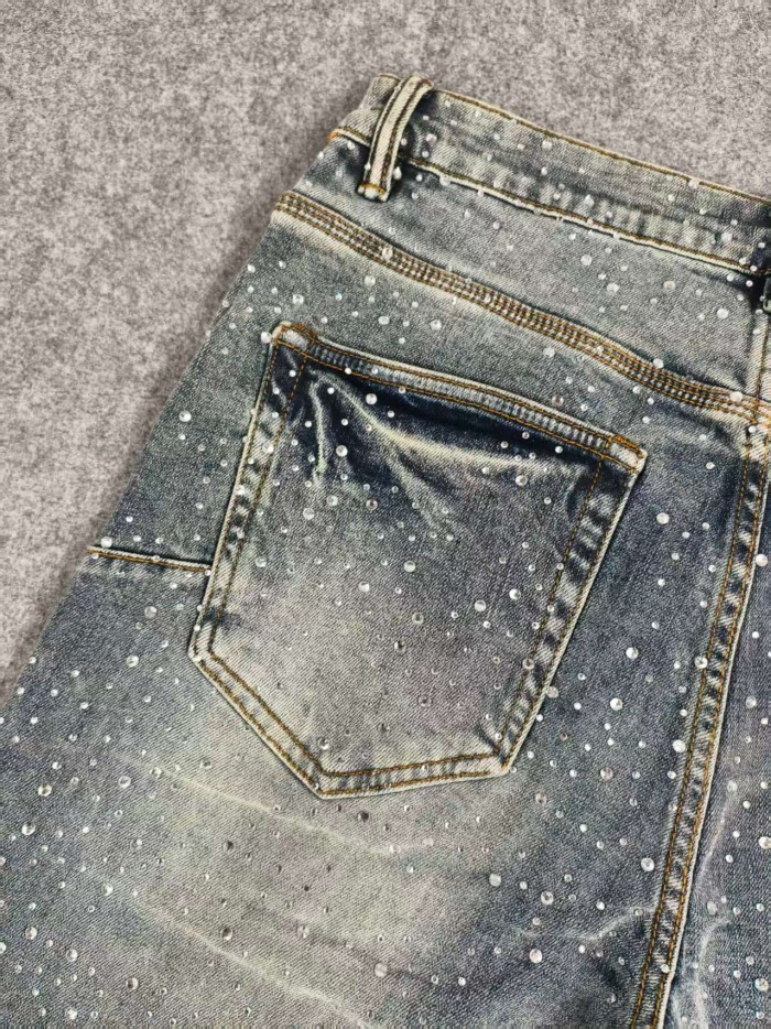 Purple Brand 1:1 quality version Wash All Over Rhinestone Crystal Studded Slim Skinny Jeans 29501060