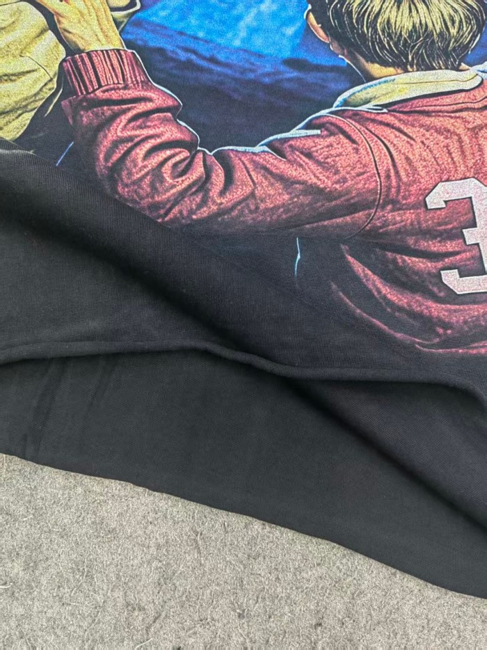 Duaa Boy Looking Up At UFO Rhinestone Print Washed Tee 29053849