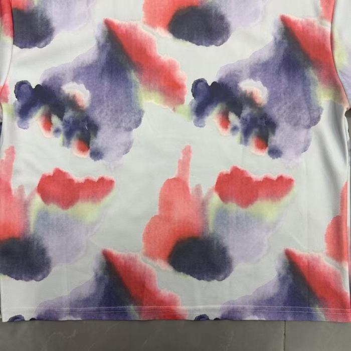 Majestik Watercolor Tie Dye All Over Print Rhinestone Cursive Letter Headphone Skull Gold Coin Tee 29520263