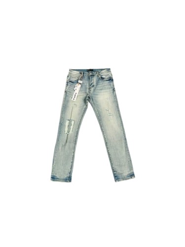 Purple Brand 1:1 quality version Wash White Fleece Underlay Big Rip Slim Skinny Jeans 29501008