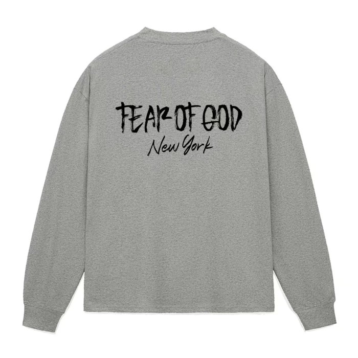 Fear Of God (Essentials) Chest Small Letter Back Brush Graffiti Letter Oversized Long Sleeve Tee 4 colors 29520319