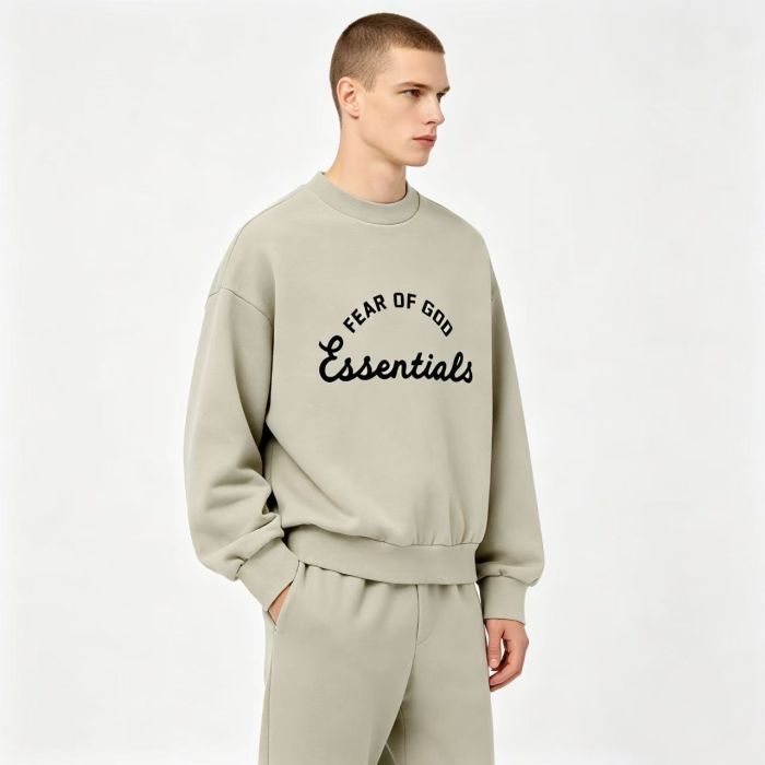 Fear Of God (Essentials) Arched Letter Cursive Script Oversized Crewneck Sweatshirt 3 colors 29520380