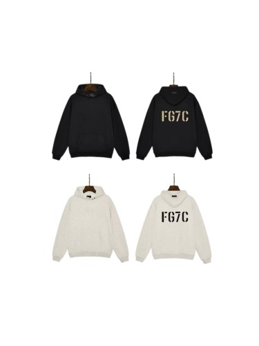 Fear Of God (Essentials) FG7C Plain Back Block Letter Metal Snap Oversized Hoodie 2 colors 29520367