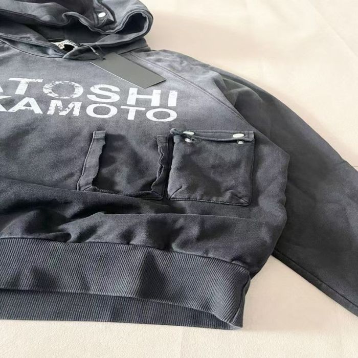 Satoshi Nakamoto Wash Chest Letter Utility Multi Pocket Snap Hood Oversized Hoodie 2 colors 29523459