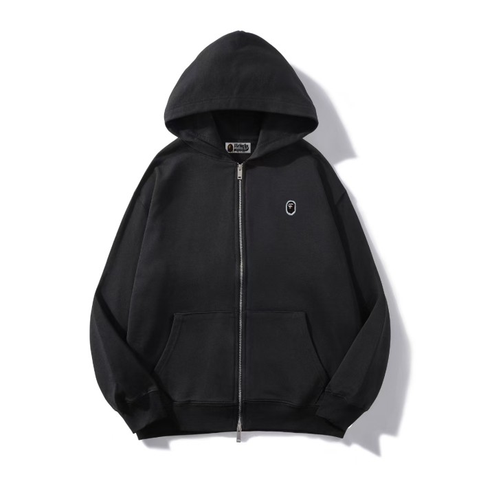 A Bathing Ape Bape Ape Head Small Logo Embroidery Loose Solid Color Zip-Up Hoodie 5 colors 29523452