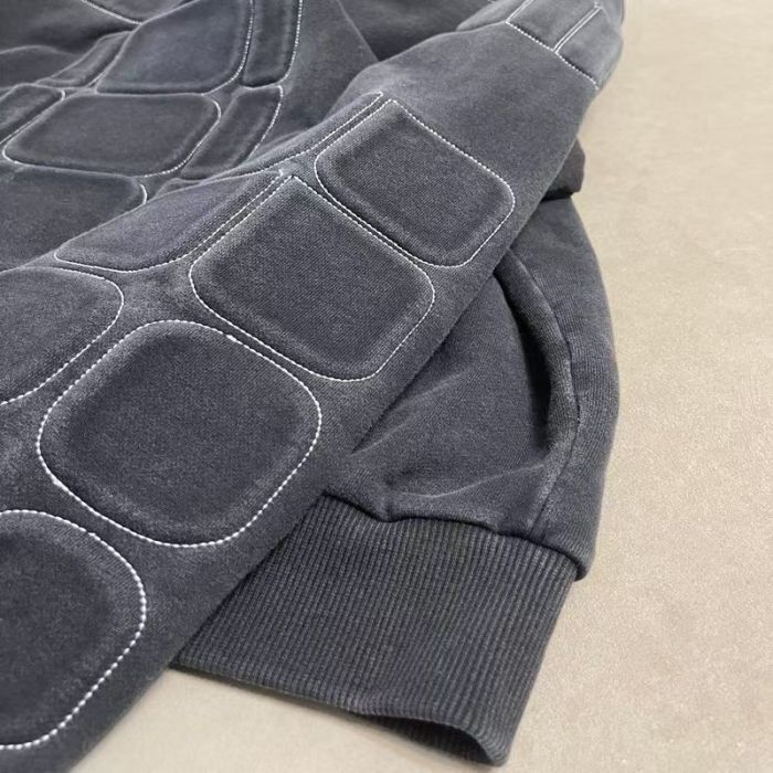 Satoshi Nakamoto Chest Letter Shoulder Patch Sleeve Quilted Block Contrast Stitch Oversized Hoodie 29523457